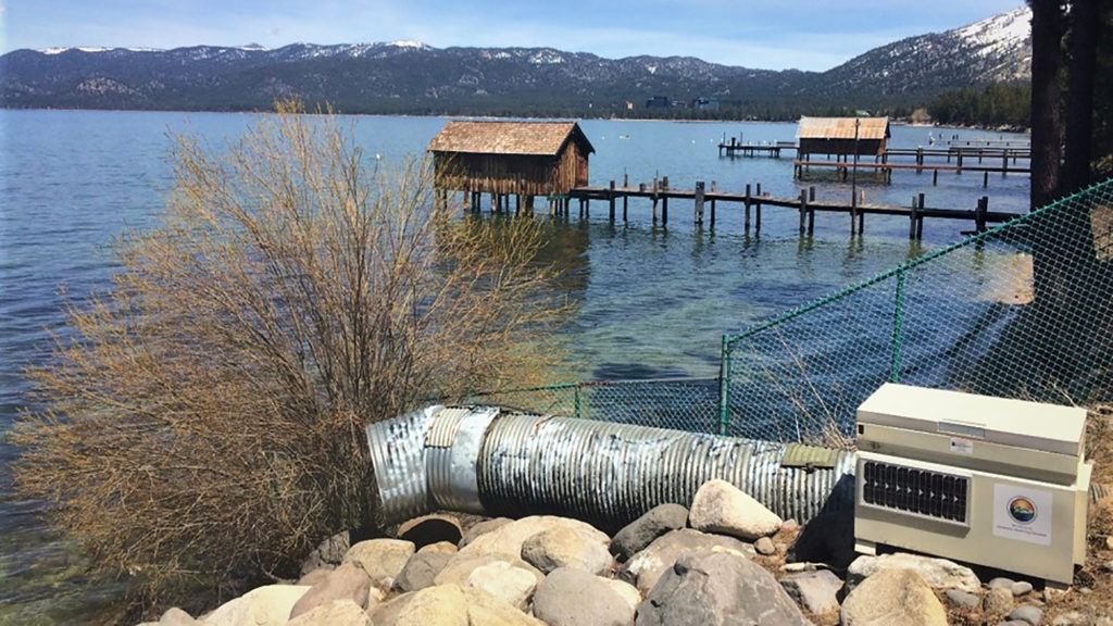 A stormwater drain at Lake Tahoe